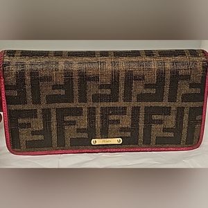 FENDI Zucca PVC Leather Bifold Long Wallet